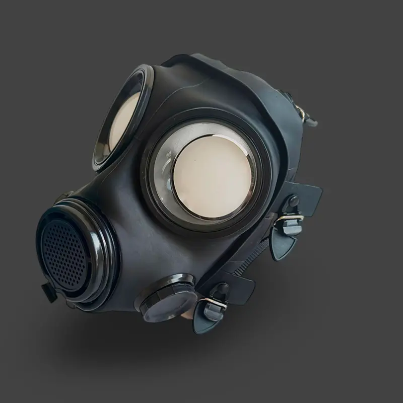 GASMASTER S10.3 Fetish Gas Mask | Two Lateral RD40 Ports | Dark-Ink