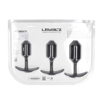 Silicone Weighted Anal Plug Training Set of 3 - Black