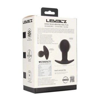 Single Bulb Vibrating Silicone Anal Plug - Black