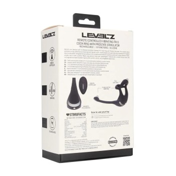 Remote Control Vibrating Silicone Tri O Cockring with Prostate Stimulator - Black