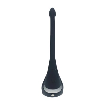 Remote Control Vibrating Silicone Tri O Cockring with Prostate Stimulator - Black