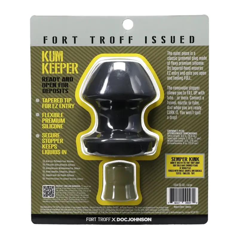 Plug anal creux Kum Keeper Fort Troff, bouchon sans fuite | Dark-Ink