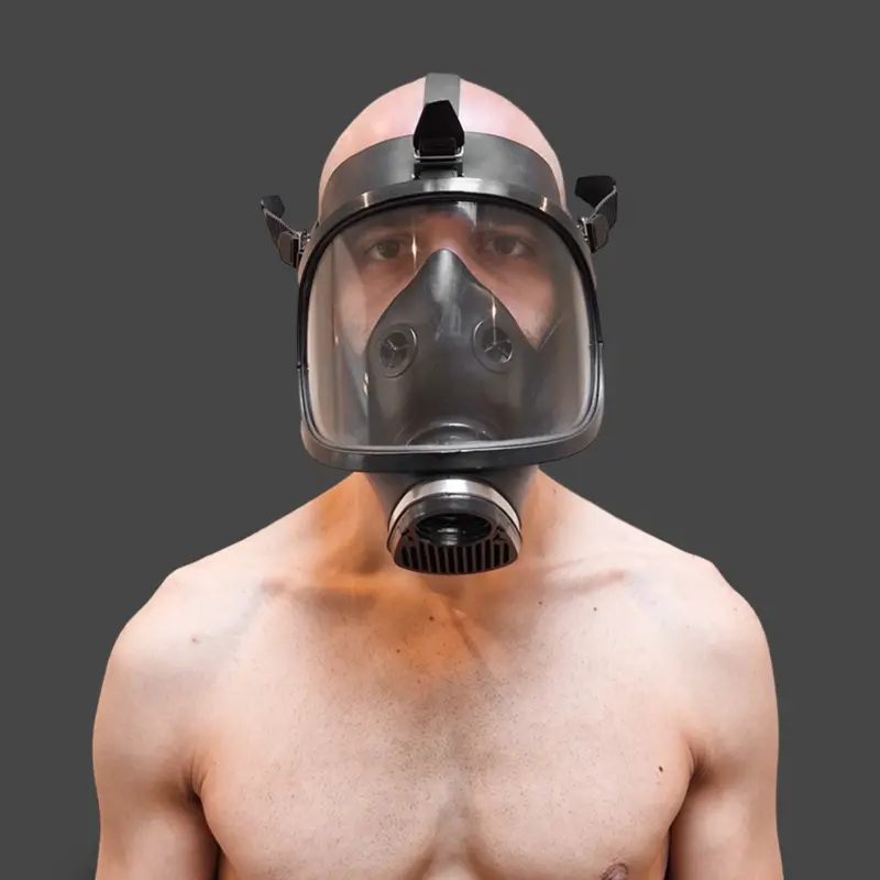 GASMASTER Fire Brigade Gas Mask | Panoramic Visor | Dark-Ink