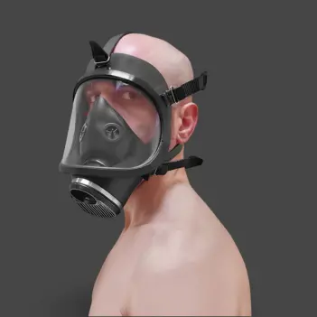 GASMASTER Fire Brigade Gas Mask | Panoramic Visor | Dark-Ink