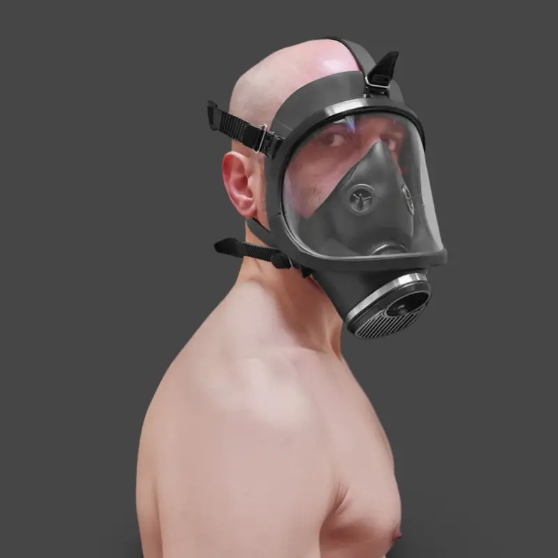 GASMASTER Fire Brigade Gas Mask | Panoramic Visor | Dark-Ink