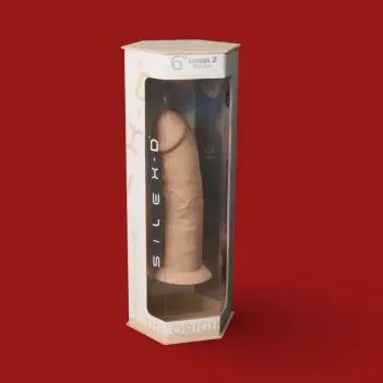 Dildo realista SILEX D Model 2, SILEXPAN doble densidad 6" | Dark-Ink