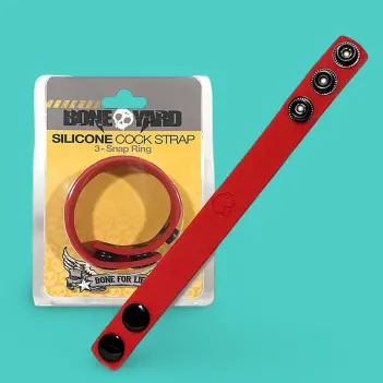 Cock Strap Boneyard silicone : 4 tailles, boutons-pression | Dark-Ink