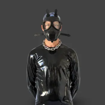 GASMASTER 12D Fetish Gas Mask | Hamster Cheek M40 | Dark-Ink