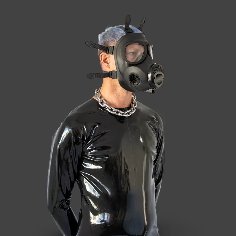 GASMASTER 12D Fetish Gas Mask | Hamster Cheek M40 | Dark-Ink
