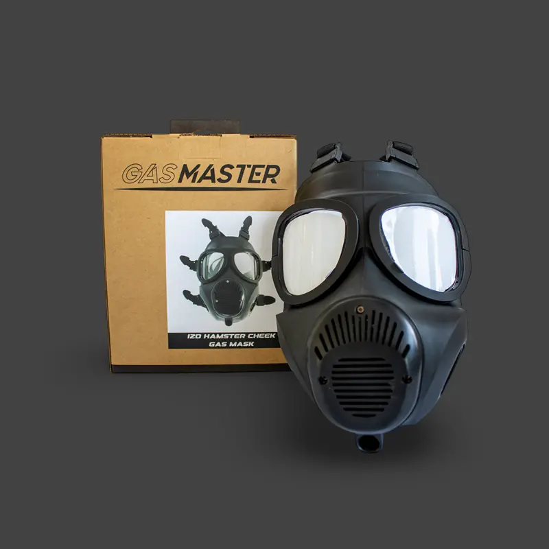 GASMASTER 12D Fetish Gas Mask | Hamster Cheek M40 | Dark-Ink