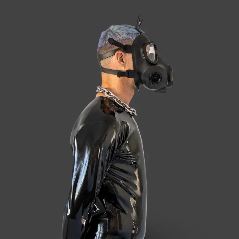 GASMASTER 12D Fetisch-Gasmaske | Hamster Cheek M40 | Dark-Ink