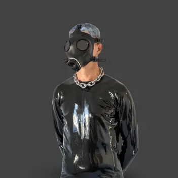 Máscara de gas fetish GASMASTER Alien | 2 modos | Dark-Ink