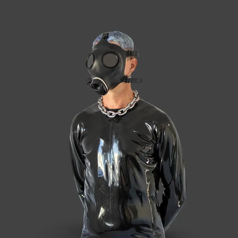 Máscara de gas fetish GASMASTER Alien | 2 modos | Dark-Ink