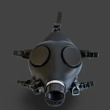 GASMASTER Alien Fetish Gas Mask | Two Visual Modes | Dark-Ink