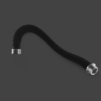 GASMASTER Fetish Gas Mask Hose | 50 cm Ribbed Rubber M40 | Dark-Ink