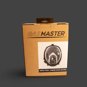 GASMASTER MSX Fetish Gas Mask | Full Panoramic Visor | Dark-Ink