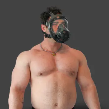 Máscara de gas fetish GASMASTER RD40 | Doble RD40 | Dark-Ink