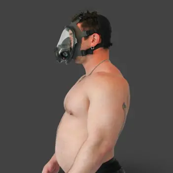 Máscara de gas fetish GASMASTER RD40 | Doble RD40 | Dark-Ink