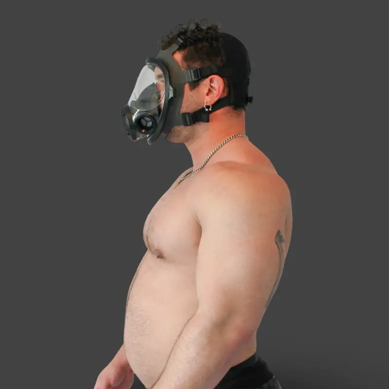 Máscara de gas fetish GASMASTER RD40 | Doble RD40 | Dark-Ink