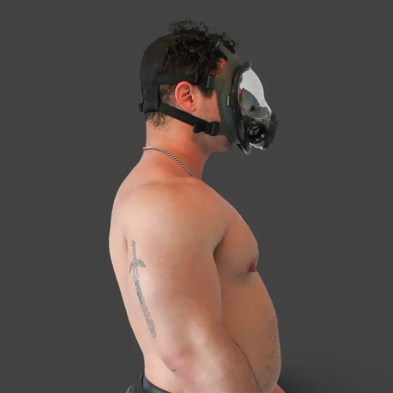 Máscara de gas fetish GASMASTER RD40 | Doble RD40 | Dark-Ink