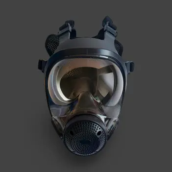 GASMASTER RD40 Fetisch-Gasmaske | Zwei RD40-Einlässe | Dark-Ink