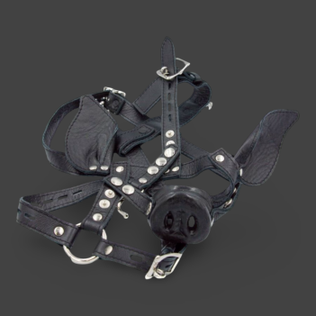 Mister B Leather pig head harness