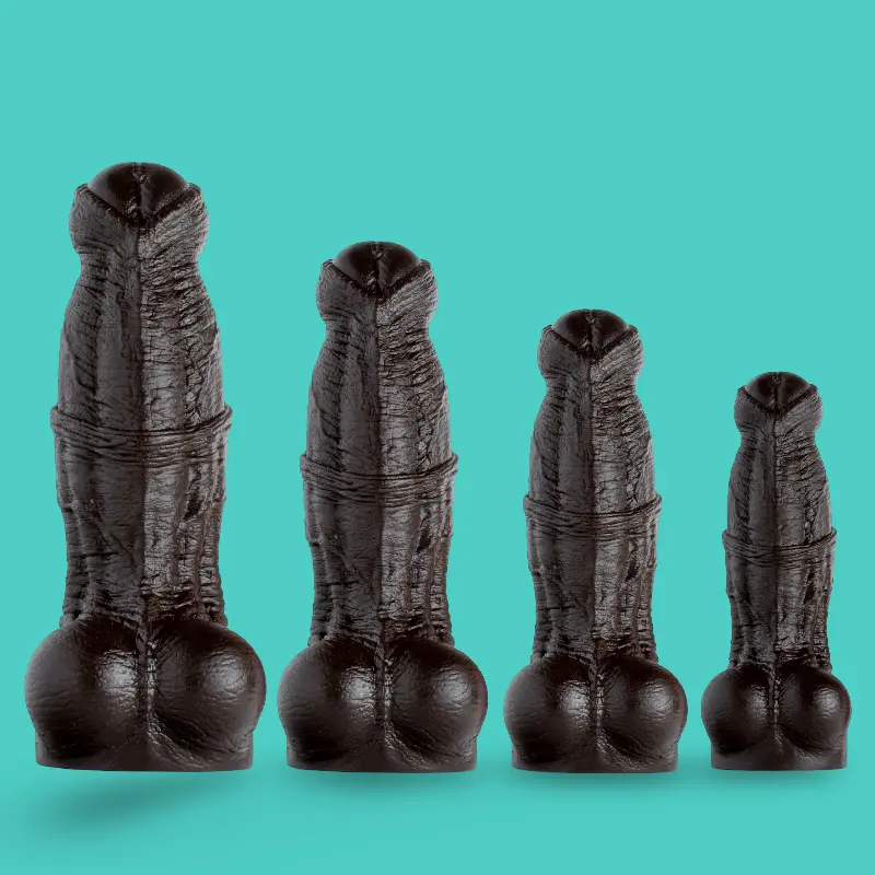 Hankey's Toys Minotaur Fantasy-Dildo, Kugelkopf, 5 Größen | Dark-Ink
