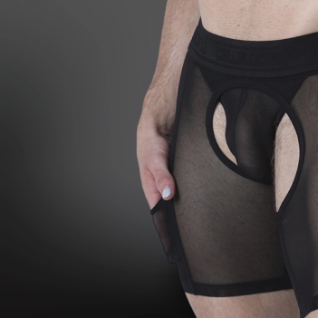 CellBlock13 VOID Short Chaps de Mesh para Hombre | Dark-Ink Paris
