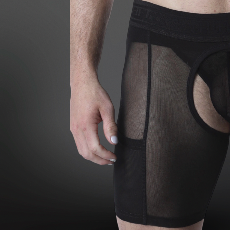 CellBlock13 VOID Short Chaps de Mesh para Hombre | Dark-Ink Paris