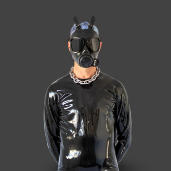 GASMASTER Army Gas Mask w Black Lenses