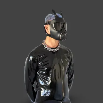 GASMASTER Army Fetish Gas Mask | Black Lenses Included | Dark-Ink
