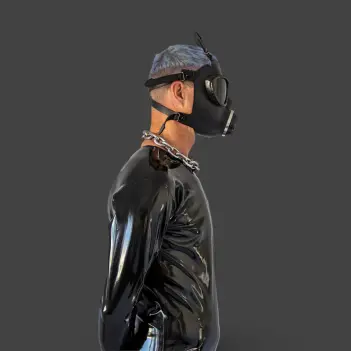GASMASTER Army Fetish Gas Mask | Black Lenses Included | Dark-Ink