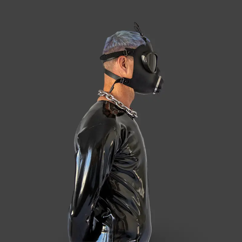 GASMASTER Army Fetish Gas Mask | Black Lenses Included | Dark-Ink