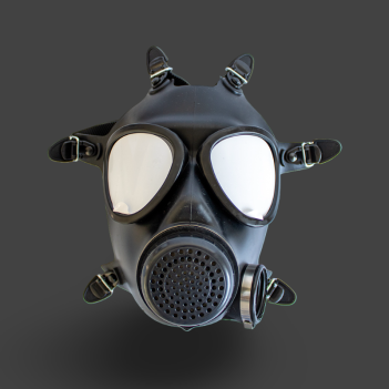 GASMASTER Army Gas Mask w Black Lenses