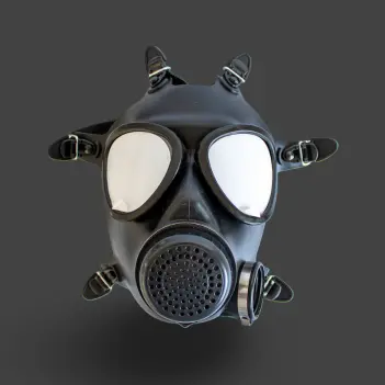 GASMASTER Army Fetish Gas Mask | Black Lenses Included | Dark-Ink