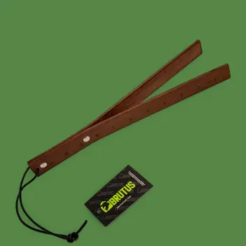 BRUTUS Boarding School Leather Tawse Paddle, 30 cm | Dark-Ink