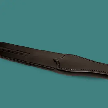 Fusta cuero BRUTUS Two Finger Whip II, 55 cm, 5 cm ancho | Dark-Ink