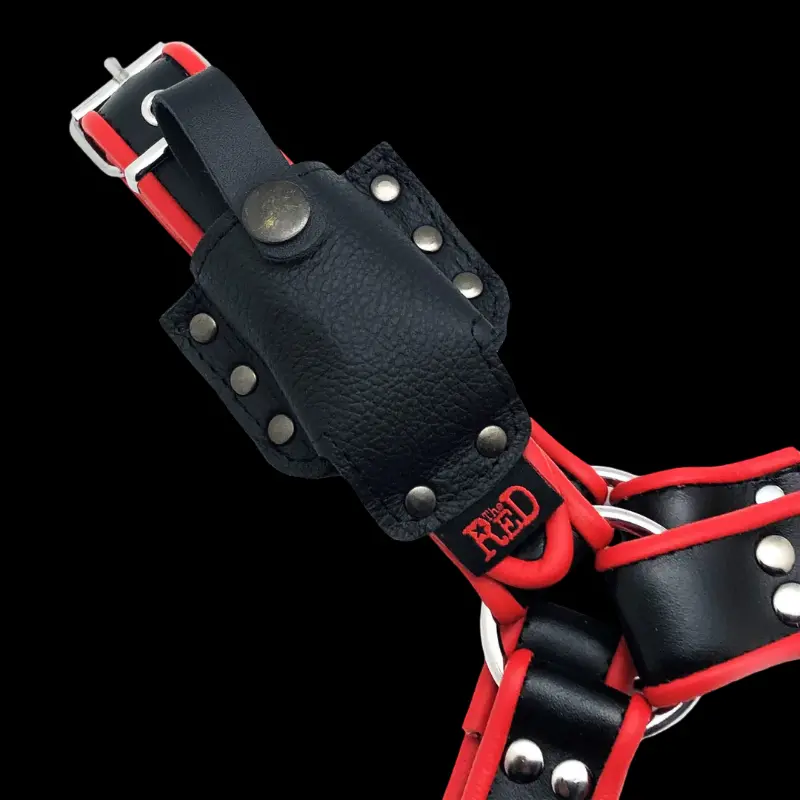Leather Poppers Holder for Harness by The Red | Dark-Ink