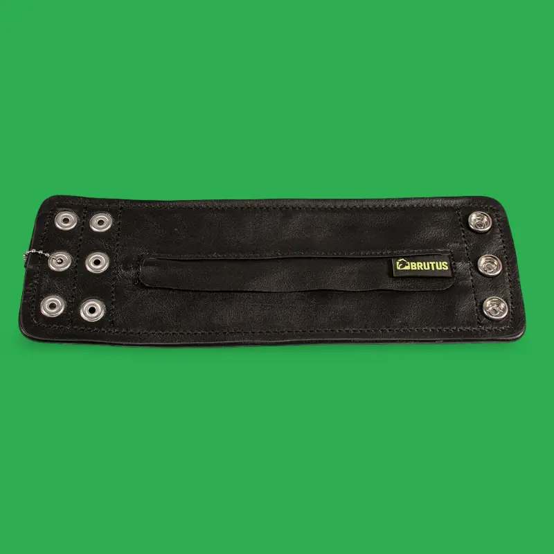 BRUTUS Leather Wrist Wallet Zip, 2 snap rows, fits all | Dark-Ink