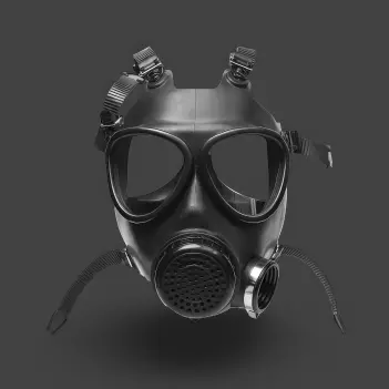 GASMASTER Army Fetish Gas Mask | Separate Air Ports | Dark-Ink