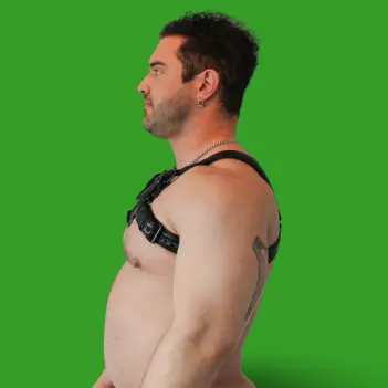 BRUTUS Vegan Bulldog Harness, vegan leather, dual D-ring | Dark-Ink