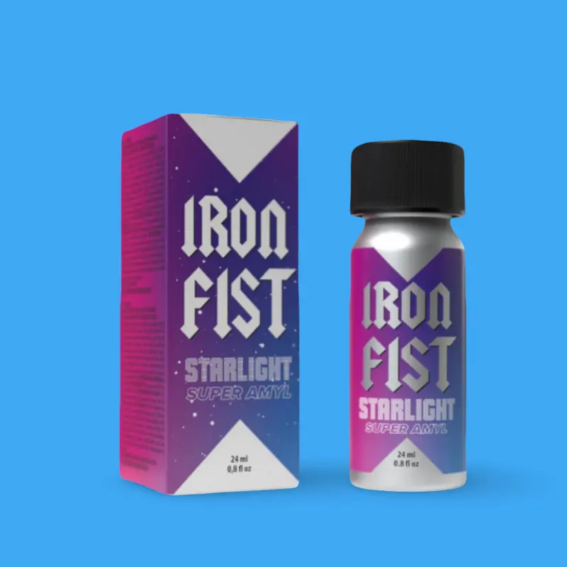 Amyl Poppers Iron Fist Starlight 24ml: violettes Fläschchen | Dark-Ink