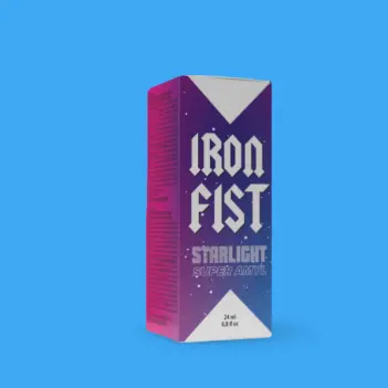 Amyl Poppers Iron Fist Starlight 24ml: violettes Fläschchen | Dark-Ink
