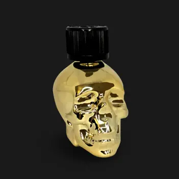 Poppers Skull Gold 24 ml, Frasco Calavera con Caja | Dark-Ink
