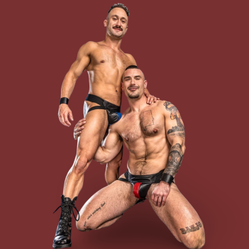 Mr. S Leather Center Stripe Leather Jockstrap | Dark Ink
