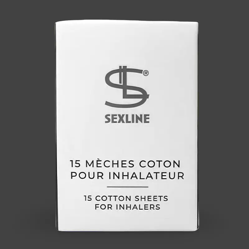 Sexline Poppers Inhaler Cotton Wicks Refill, pack of 15 | Dark-Ink