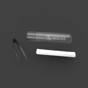 Sexline Poppers Inhaler, anthracite metal tube + tongs | Dark-Ink