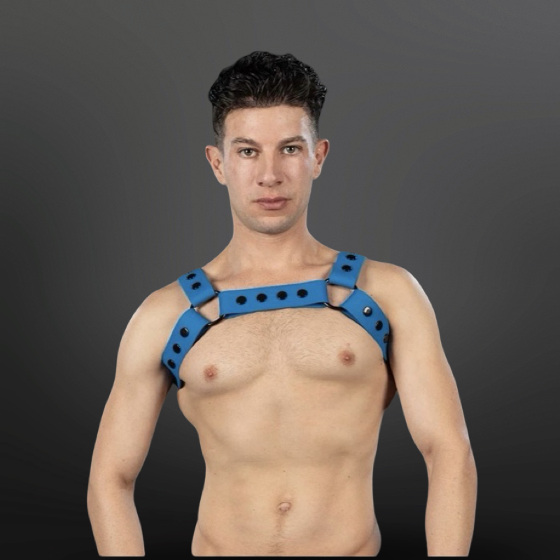 Slick Silicone Bulldog Harness - Blue