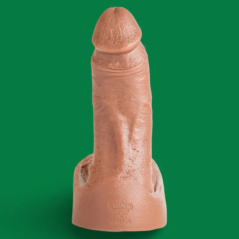 Hankey's Toys Omega Realistic Silicone Dildo, 4 sizes | Dark-Ink
