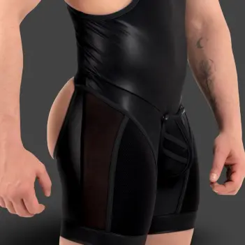 Singlet fetish RØK Rebel Wrestler, cremallera trasera | Dark-Ink